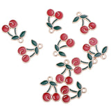 Maxbell 10 Pcs Cherry Lovely Fruit Shaped Charms Pendants DIY Jewelry Findings