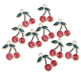 Maxbell 10 Pcs Cherry Lovely Fruit Shaped Charms Pendants DIY Jewelry Findings