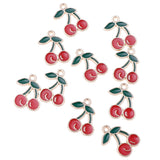 Maxbell 10 Pcs Cherry Lovely Fruit Shaped Charms Pendants DIY Jewelry Findings