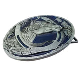 Maxbell Engraved Animal Equestrian Horseshoe Horse Head Oval Cowboy Belt Buckle