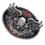 Maxbell Skull Skeleton Head BIKER TO THE BONE Belt Buckle Men's Gift