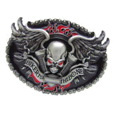 Maxbell Skull Skeleton Head BIKER TO THE BONE Belt Buckle Men's Gift