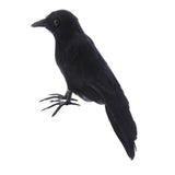 Maxbell Halloween Black Feathered Crow Realistic Decorations Birds Figurine Statue Model (1PCS)