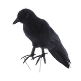 Maxbell Halloween Black Feathered Crow Realistic Decorations Birds Figurine Statue Model (1PCS)