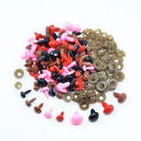 Maxbell 100 Pieces Mixed Color Eyes and Noses for Bear Doll, Puppet, Plush Animal Making Toy Accessories