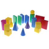 Maxbell Plastic Geometric Solids 3D geometry Block Manipulatives Mathematics Math Toys 20pcs