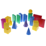 Maxbell Plastic Geometric Solids 3D geometry Block Manipulatives Mathematics Math Toys 20pcs