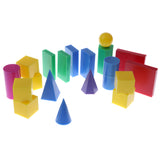 Maxbell Plastic Geometric Solids 3D geometry Block Manipulatives Mathematics Math Toys 20pcs