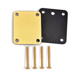 Maxbell 1 Set Guitar Neck Plate with Screws Gasket for Electric Guitar Replacement Parts Golden