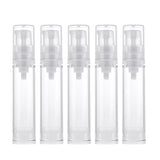 Maxbell 10ML Clear Empty Refillable Airless Pump Cream Lotion Bottle Cosmetic Container Fine Mist Spray Bottle, Pack of 5