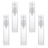 Maxbell 10ML Clear Empty Refillable Airless Pump Cream Lotion Bottle Cosmetic Container Fine Mist Spray Bottle, Pack of 5