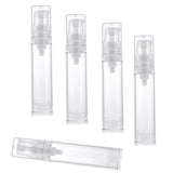 Maxbell 10ML Clear Empty Refillable Airless Pump Cream Lotion Bottle Cosmetic Container Fine Mist Spray Bottle, Pack of 5