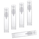 Maxbell 10ML Clear Empty Refillable Airless Pump Cream Lotion Bottle Cosmetic Container Fine Mist Spray Bottle, Pack of 5