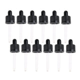 Maxbell 12pcs Plastic Glass Liquid Dropper Pipette Top for 15ml Essential Oil Bottle