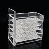 Maxbell Dustproof Transparent Acrylic 5 Layers False Eyelash Extensions Display Stand Lashes Storage Glue Pallet Holder