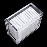 Maxbell Dustproof Transparent Acrylic 5 Layers False Eyelash Extensions Display Stand Lashes Storage Glue Pallet Holder