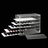 Maxbell Dustproof Transparent Acrylic 5 Layers False Eyelash Extensions Display Stand Lashes Storage Glue Pallet Holder
