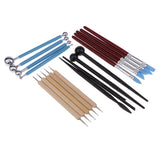Maxbell 18 Pieces/set Wooden Handle Pottery Ceramic Clay Sculpture Carving Modeling Dotting Tool Shaper Pen