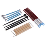 Maxbell 18 Pieces/set Wooden Handle Pottery Ceramic Clay Sculpture Carving Modeling Dotting Tool Shaper Pen