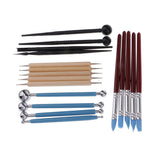 Maxbell 18 Pieces/set Wooden Handle Pottery Ceramic Clay Sculpture Carving Modeling Dotting Tool Shaper Pen