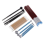 Maxbell 18 Pieces/set Wooden Handle Pottery Ceramic Clay Sculpture Carving Modeling Dotting Tool Shaper Pen
