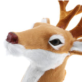 Maxbell Realistic Stuffed Deer Head Model Toy, Faux Fur Animal Wall Hanging Decor, Home Ornament Gift