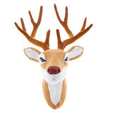 Maxbell Realistic Stuffed Deer Head Model Toy, Faux Fur Animal Wall Hanging Decor, Home Ornament Gift