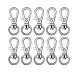 Maxbell 10 Pieces Silver Plated Metal Swivel Lobster Clasps Lanyard Snap Hook Lobster Clasp Clip Jewelry Findings Clasps and Keychain Key Rings 10 Pieces for DIY Key Rings