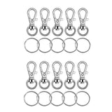 Maxbell 10 Pieces Silver Plated Metal Swivel Lobster Clasps Lanyard Snap Hook Lobster Clasp Clip Jewelry Findings Clasps and Keychain Key Rings 10 Pieces for DIY Key Rings