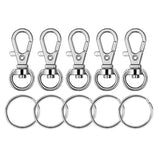 Maxbell 10 Pieces Silver Plated Metal Swivel Lobster Clasps Lanyard Snap Hook Lobster Clasp Clip Jewelry Findings Clasps and Keychain Key Rings 10 Pieces for DIY Key Rings