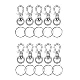 Maxbell 10 Pieces Silver Plated Metal Swivel Lobster Clasps Lanyard Snap Hook Lobster Clasp Clip Jewelry Findings Clasps and Keychain Key Rings 10 Pieces for DIY Key Rings