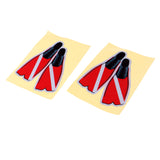 Maxbell 2 Pieces Self-Adhesive Reflective Scuba Diving Diver Dive Fins Sticker Flippers Decal for Swimming Car Truck Bumper 14 x 11 cm/5.5 x 4.3 inch