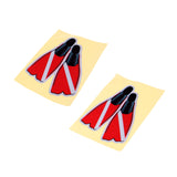 Maxbell 2 Pieces Self-Adhesive Reflective Scuba Diving Diver Dive Fins Sticker Flippers Decal for Swimming Car Truck Bumper 14 x 11 cm/5.5 x 4.3 inch