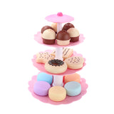 Maxbell Pretend Tea Time Set - 3-Tier Desserts Tower with Colorful Pastries for Kids