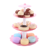 Maxbell Pretend Tea Time Set - 3-Tier Desserts Tower with Colorful Pastries for Kids