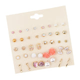 Maxbell 20 Pairs Lovely Women Girl's Assorted Multiple Themed Stud Earring Ear Stud