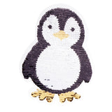 Maxbell Penguin Reversible Change Color Sequin Sewing on Patches Clothes DIY Embroidered Motif Applique Craft for Jeans, T-shirts