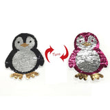 Maxbell Penguin Reversible Change Color Sequin Sewing on Patches Clothes DIY Embroidered Motif Applique Craft for Jeans, T-shirts