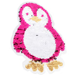 Maxbell Penguin Reversible Change Color Sequin Sewing on Patches Clothes DIY Embroidered Motif Applique Craft for Jeans, T-shirts