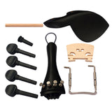 Maxbell Violin Ebony Parts Set 4/4 Tuning Pegs with Chinrest Endpin Tailpiece Bridge Clamp