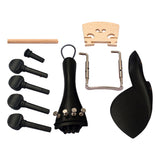 Maxbell Violin Ebony Parts Set 4/4 Tuning Pegs with Chinrest Endpin Tailpiece Bridge Clamp