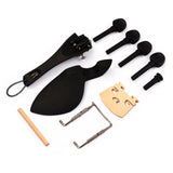 Maxbell Violin Ebony Parts Set 4/4 Tuning Pegs with Chinrest Endpin Tailpiece Bridge Clamp