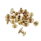 Maxbell 10 Sets Binding Stud Belt Bag Screw Nail Rivet for DIY Leather Accessories Bookbinding Gold