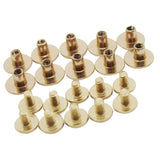 Maxbell 10 Sets Binding Stud Belt Bag Screw Nail Rivet for DIY Leather Accessories Bookbinding Gold