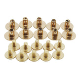 Maxbell 10 Sets Binding Stud Belt Bag Screw Nail Rivet for DIY Leather Accessories Bookbinding Gold
