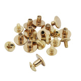 Maxbell 10 Sets Binding Stud Belt Bag Screw Nail Rivet for DIY Leather Accessories Bookbinding Gold
