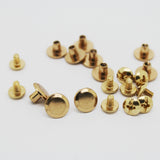 Maxbell 10 Sets Binding Stud Belt Bag Screw Nail Rivet for DIY Leather Accessories Bookbinding Gold