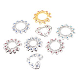 Maxbell 8 Pcs Non Piercing Nipples Ring Round Heart Crystal Clip On Body Jewelry