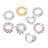 Maxbell 8 Pcs Non Piercing Nipples Ring Round Heart Crystal Clip On Body Jewelry