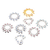 Maxbell 8 Pcs Non Piercing Nipples Ring Round Heart Crystal Clip On Body Jewelry